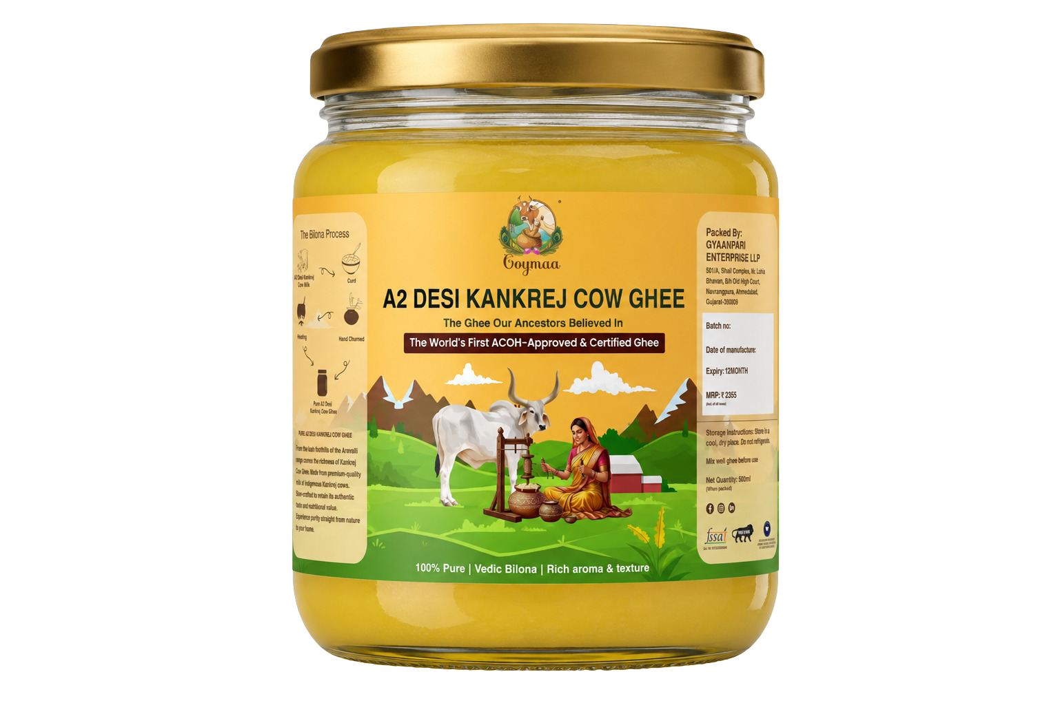 Goymaa A2 Desi Kankrej Cow Ghee 500 ML