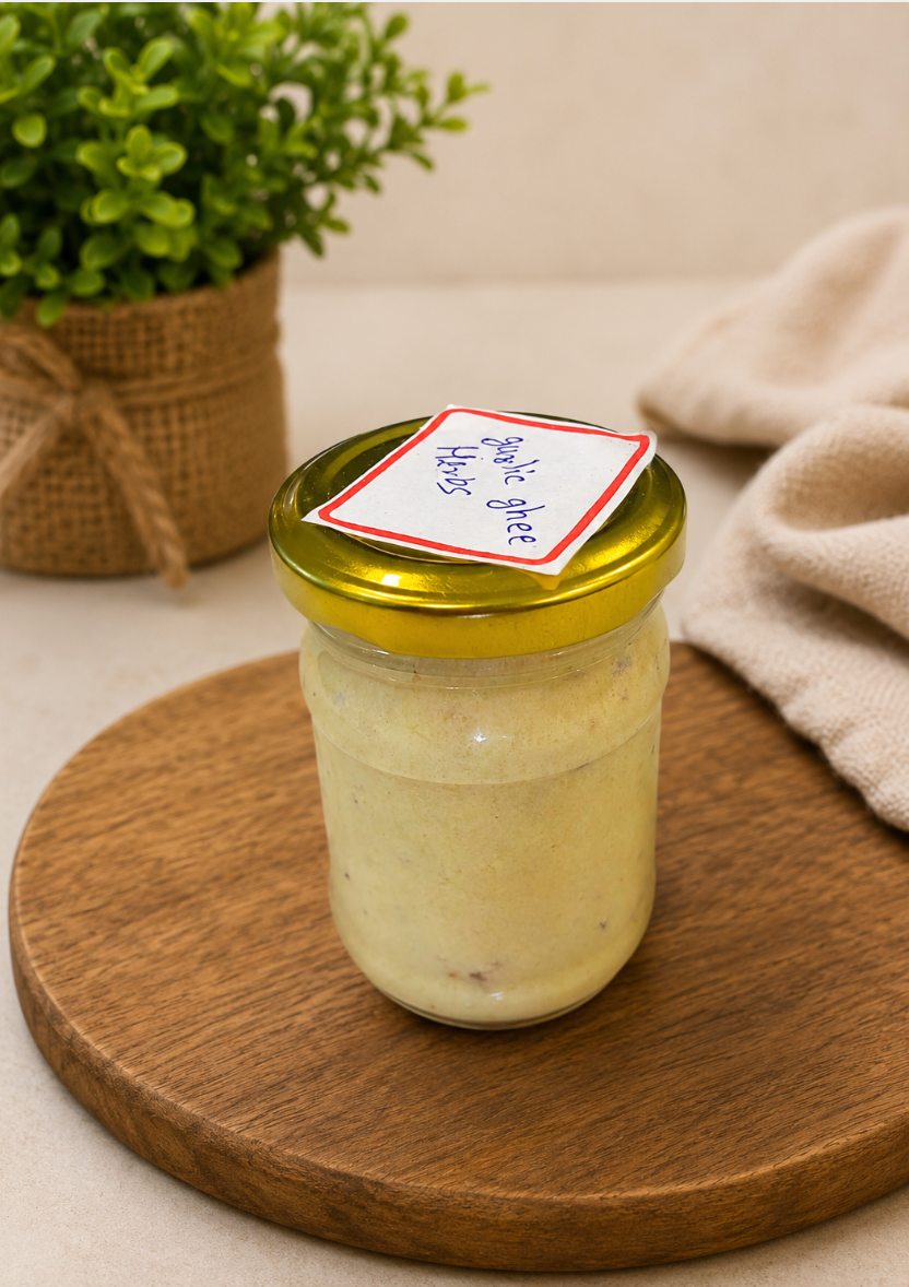 Garlic Ghee | Handcrafted Desi Ghee Infused with Fresh Garlic