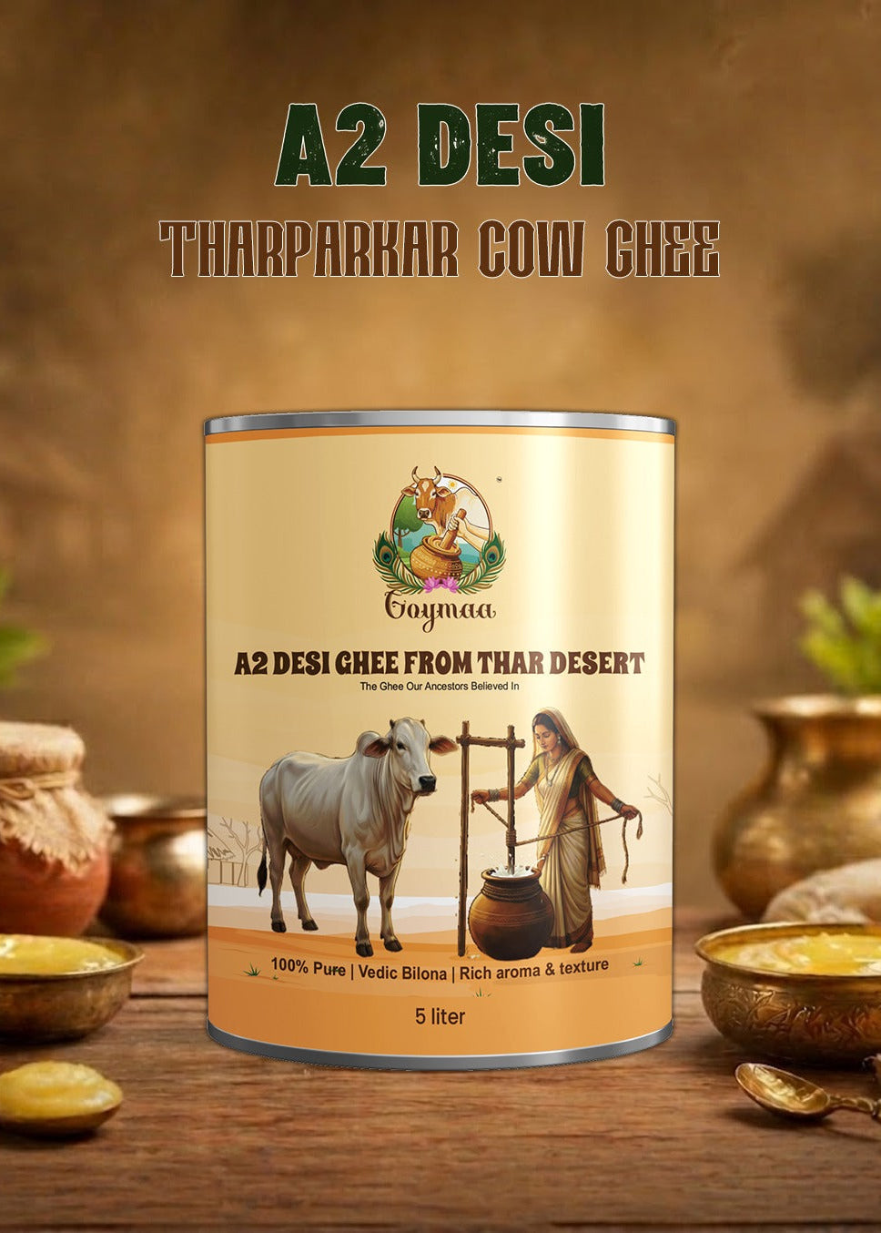 A2 Tharparkar Desi Ghee 5 litres