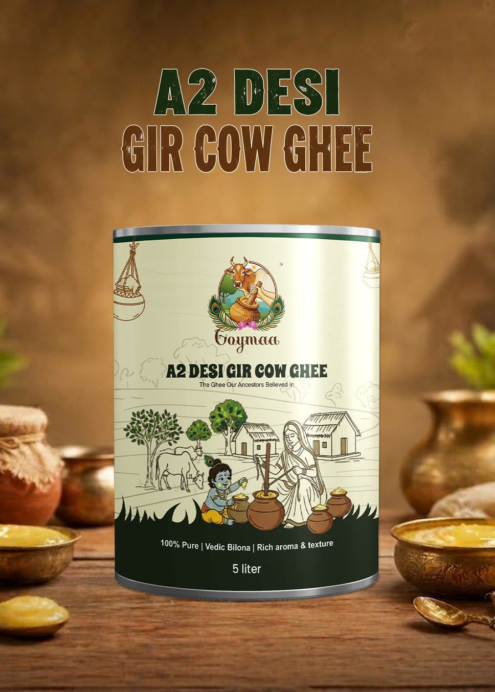 A2 Gir Desi Ghee 5 litres