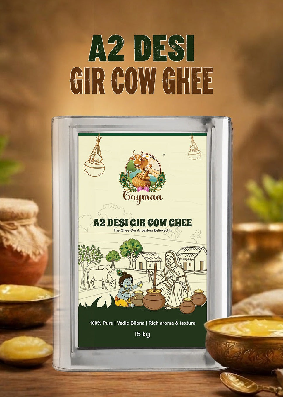 A2 Gir Desi Ghee 15 litres