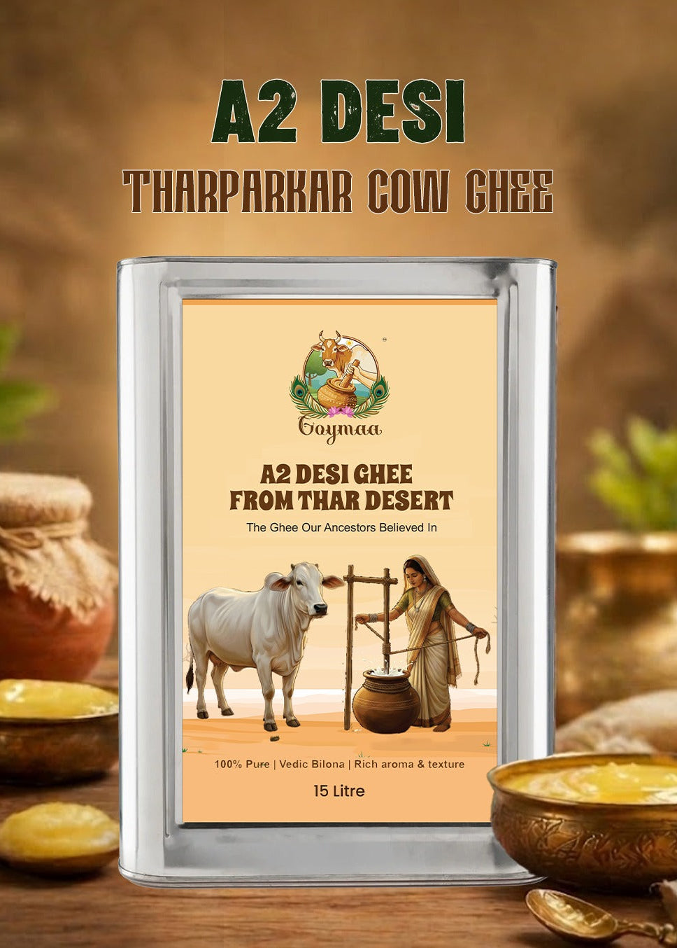 A2 Tharparkar Desi Ghee 15 litres