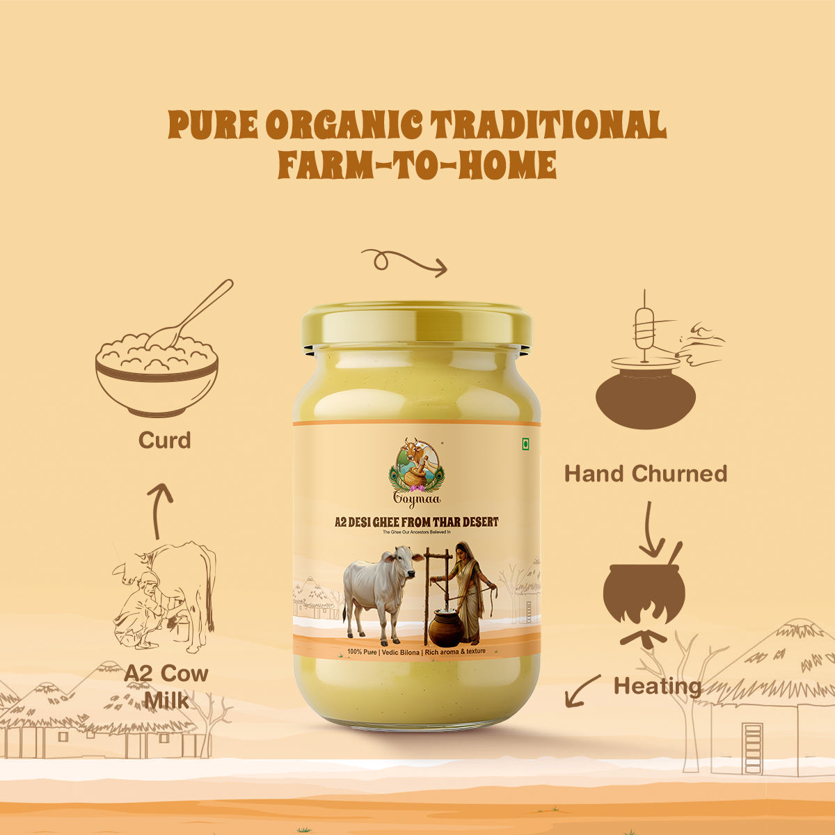 A2 Tharparkar Desi Ghee 500 ML